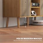 Móvel de TV para Televisores de até 50 Polegadas com 2 Gavetas de Tecido 2 Prateleiras Abertas 110x29x46,5 cm Madeira e Castanho Claro