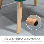 Poltrona Moderna de Sala Estofada em Veludo com Pés de Madeira Cadeira Relax para Sala de Estar Verde