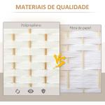 Biombo de 6 Painéis Separador de Ambientes Dobrável 240x170 cm para Sala de Estar Dormitório Escritório Branco