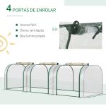 Estufa para Jardim Estufa Pequena para Cultivo de Plantas com 3 Janelas 295x100x80 cm 3 Transparente e Verde