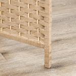 Biombo de 4 Painéis 160x170 cm Separador de Ambientes Dobrável com 2 Prateleiras de Exibição para Escritório Quarto Natural