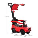 Carro Andador para Crianças Mercedes G350 com Buzina Capô Removível Encosto e Suporte de Proteção 85,5x40,5x95 cm Vermelho
