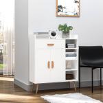 Aparador multiuso para cozinha sala de jantar 80x29,5x96cm Branco