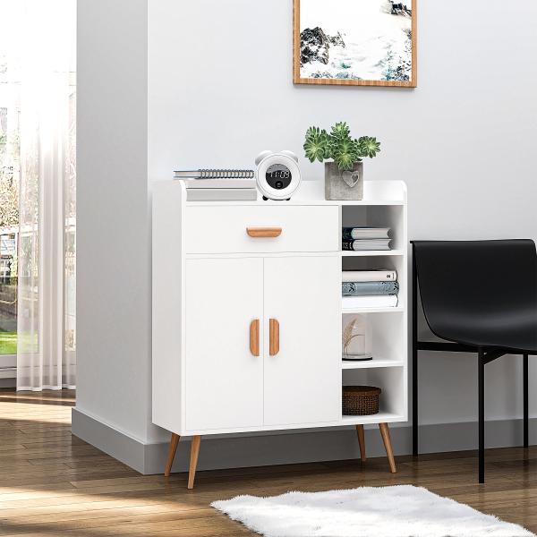 Aparador multiuso para cozinha sala de jantar 80x29,5x96cm Branco