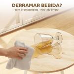 Mesa Alta de Cozinha Redonda com Prateleira de Armazenamento para 2 Pessoas com Estrutura de Metal 55x55x95 cm Madeira e Branco