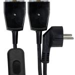 Cabo Alimentação 2x Fichas Cerâmica 10/16A + Interruptor para Fornos Electricos (1 metro)