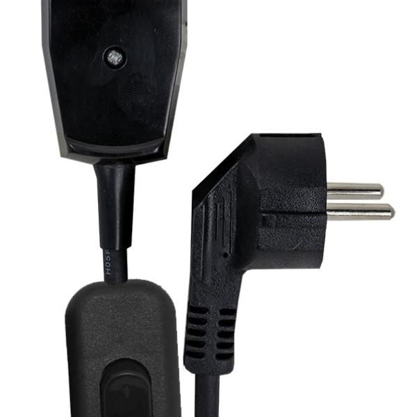 Cabo Alimentação Ficha Cerâmica 10/16A c/ Interruptor para Fornos Electricos (1 metro)