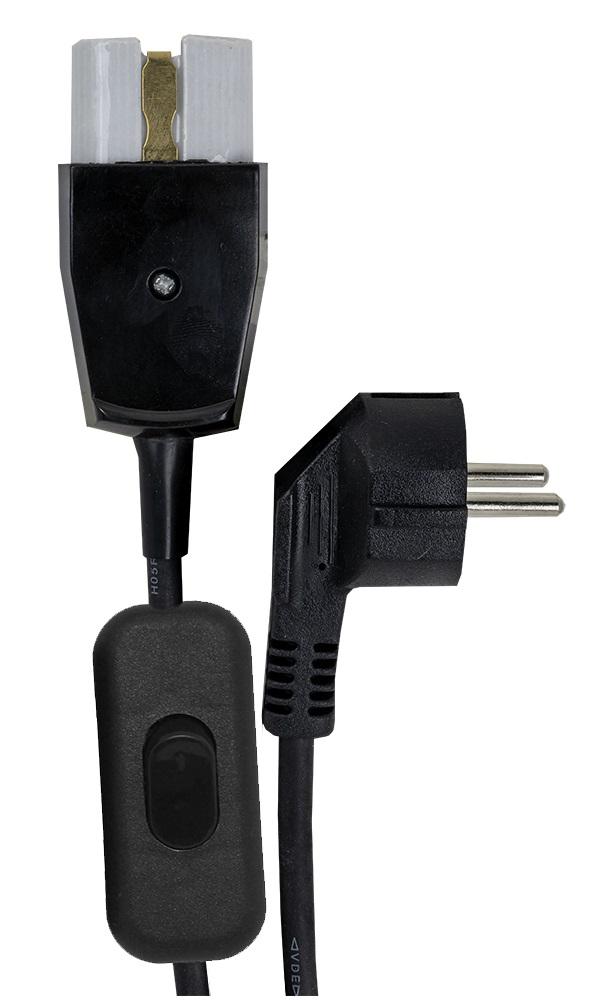 Cabo Alimentação Ficha Cerâmica 10/16A c/ Interruptor para Fornos Electricos (1 metro)
