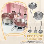 Cozinha de Madeira para Crianças com Sons Fogão Forno Micro - Ondas Máquina de Gelo e Acessórios 90x33,3x91,6 cm Rosa