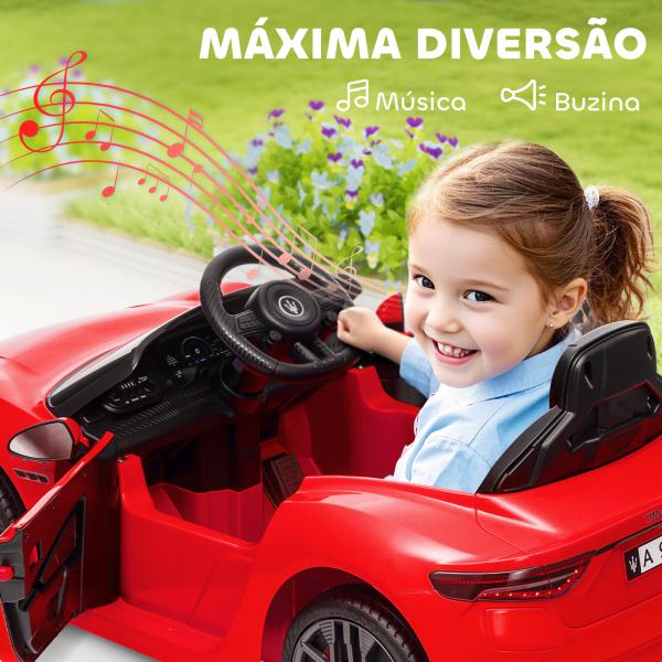 Carro Elétrico para Crianças Maserati Gran Turismo Folgore 12V Controlo Remoto Faróis Buzina e Música MP3 98x59x43 cm Vermelho