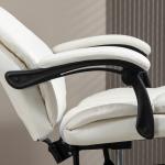 Cadeira de Escritório com Altura Ajustável 6 Pontos de Massagem e Apoio para os Pés Retrátil 68,5x68,5x113 - 121 cm Creme