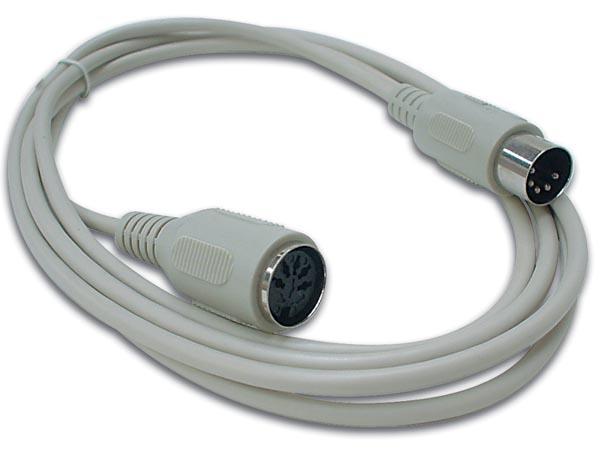 Cabo Extensão Teclado 5 Pin (DIN) Macho - 5 Pin (DIN) Femea - 2 mts