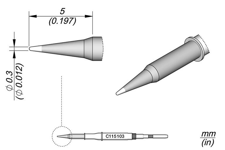 Ponteira 0,3mm p/ Ferro Soldar - JBC