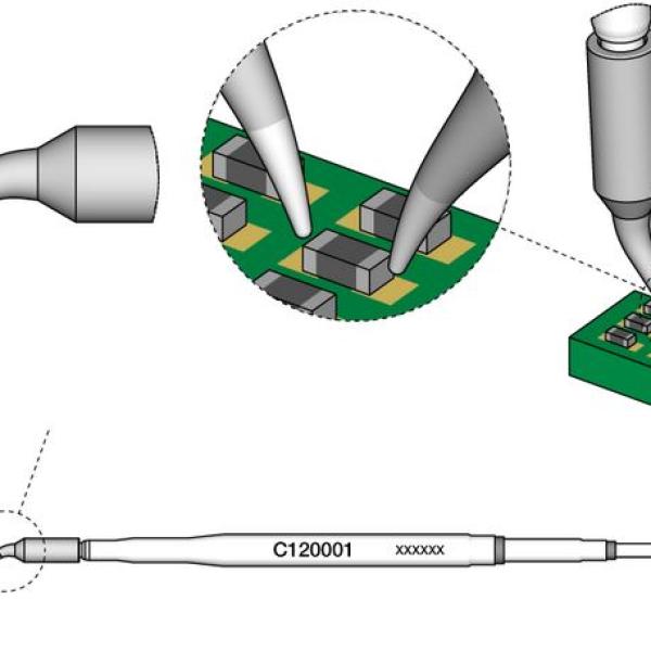 Ponta p/ Micro Pinças PA120 - A (Ø 0,2mm) - JBC