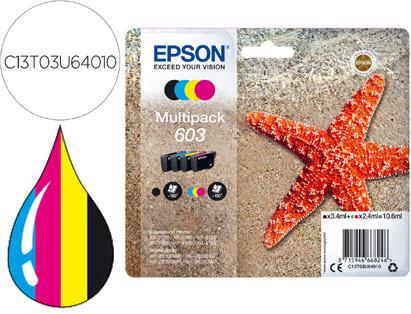 Pack 4x Tinteiros 603 Xp - 2100/2105/3100/4100/Wf - 2810/2830/2835/2850 (Preto/Cores) - EPSON