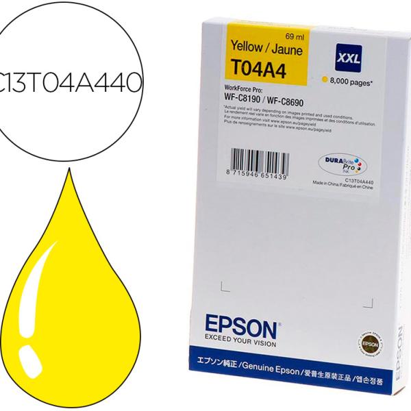 Tinteiro Original Epson T04A4 Amarelo — Recondicionado