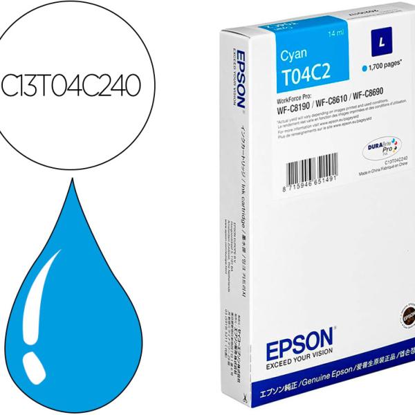 Tinteiro Original Epson T04C2 Azul
