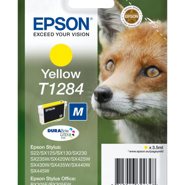 Tinteiro EPSON Amarelo StylusS22/SX42xW/BX305 - C13T12844012