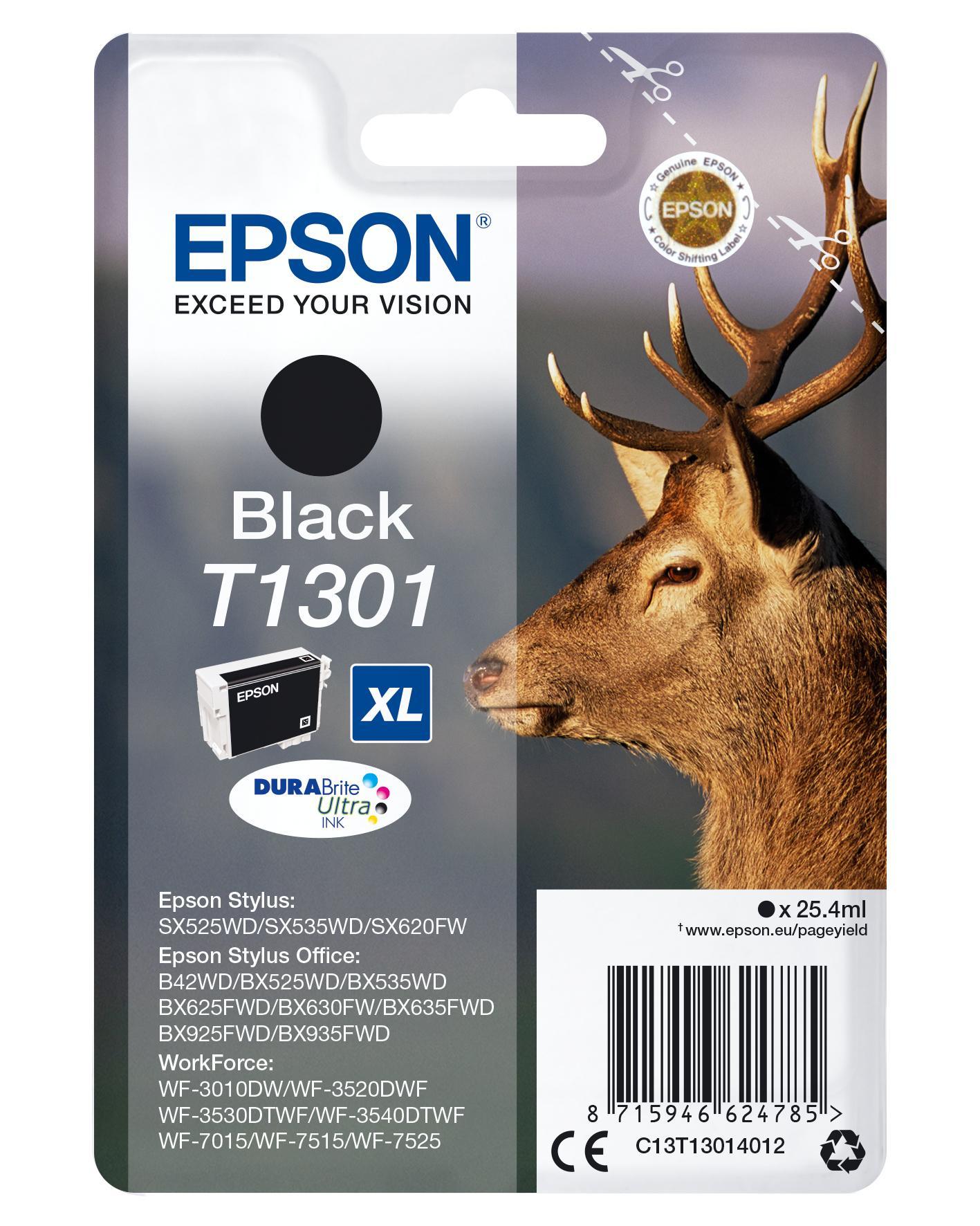 Tinteiro STYLUS SX525WD/620FW/BX625FWD - C13T13014012 - Preto - EPSON