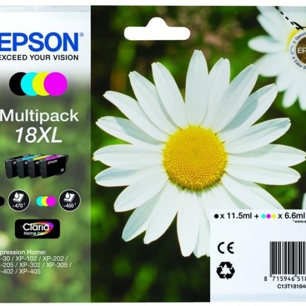 Pack Tinteiro EPSON Serie 18XL Quad XP - 102/205/305/405 - C13T18164022