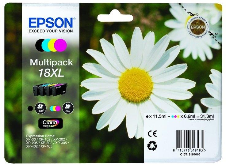 Pack Tinteiro EPSON Serie 18XL Quad XP - 102/205/305/405 - C13T18164022
