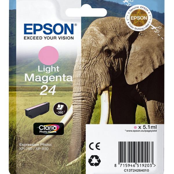 Tinteiro EPSON Magenta Claro Serie 24 XP - 750/850/950/55 - C13T24264012 (Recondicionado)