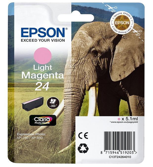 Tinteiro EPSON Magenta Claro Serie 24 XP - 750/850/950/55 - C13T24264012 (Recondicionado)