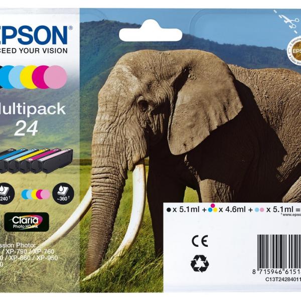 Pack 6x Tinteiros 6 Cores 24 Claria Photo HD Ink - EPSON