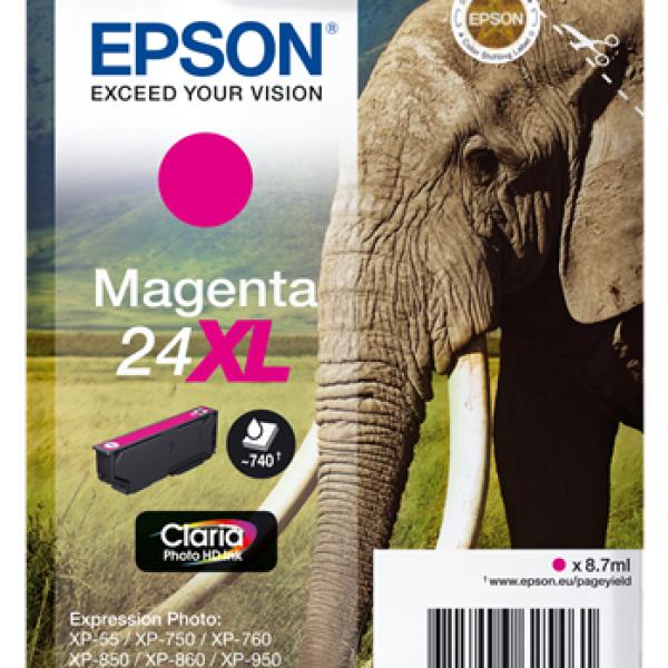 Tinteiro EPSON Magenta Serie 24XL XP - 750/850/950/55 - C13T24334012