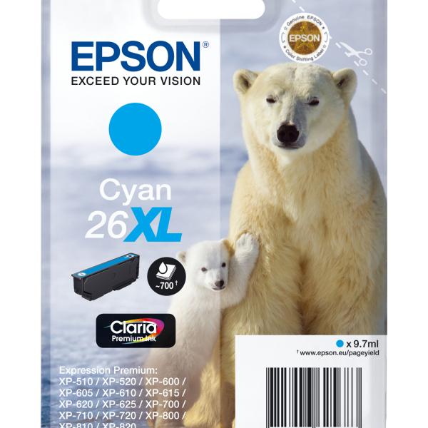 Tinteiro EPSON Cyan Serie 26XL XP - 600/700/800 - C13T26324012