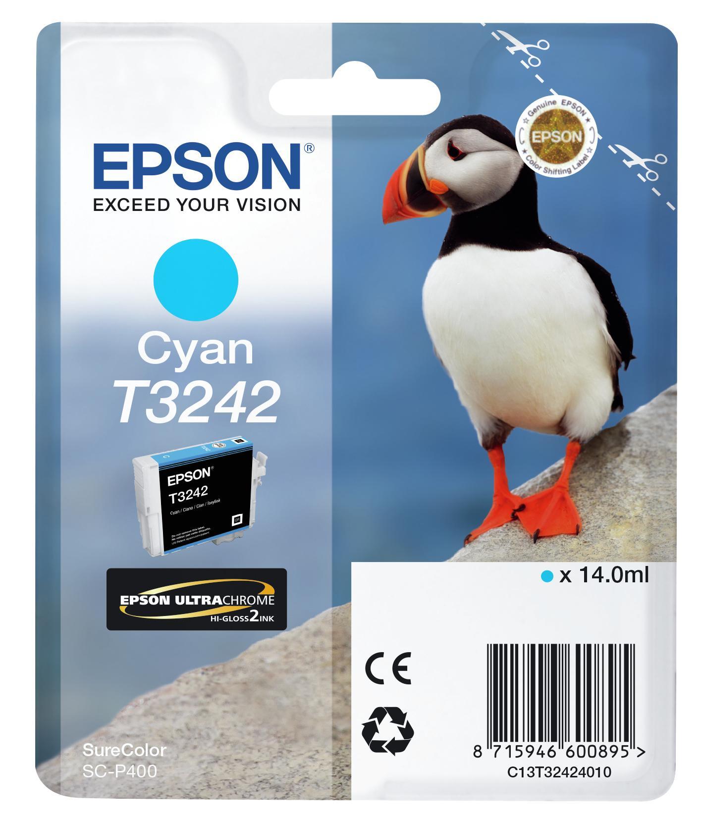 Tinteiro EPSON T3242 Cyan - C13T32424010