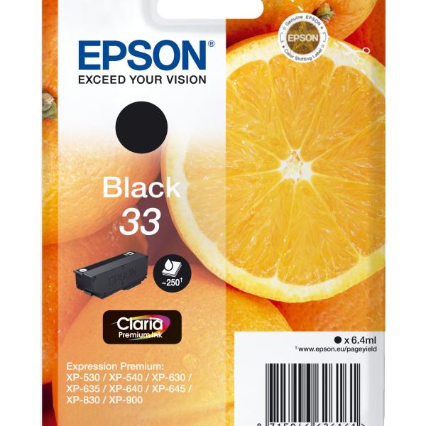 Tinteiro EPSON Serie 33 Preto XP - 530/630/635/830 - C13T33314012