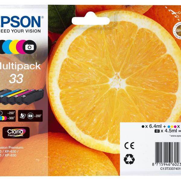 Pack de Tinteiro EPSON 33 Claria Premium Ink c/alarme - C13T33374021