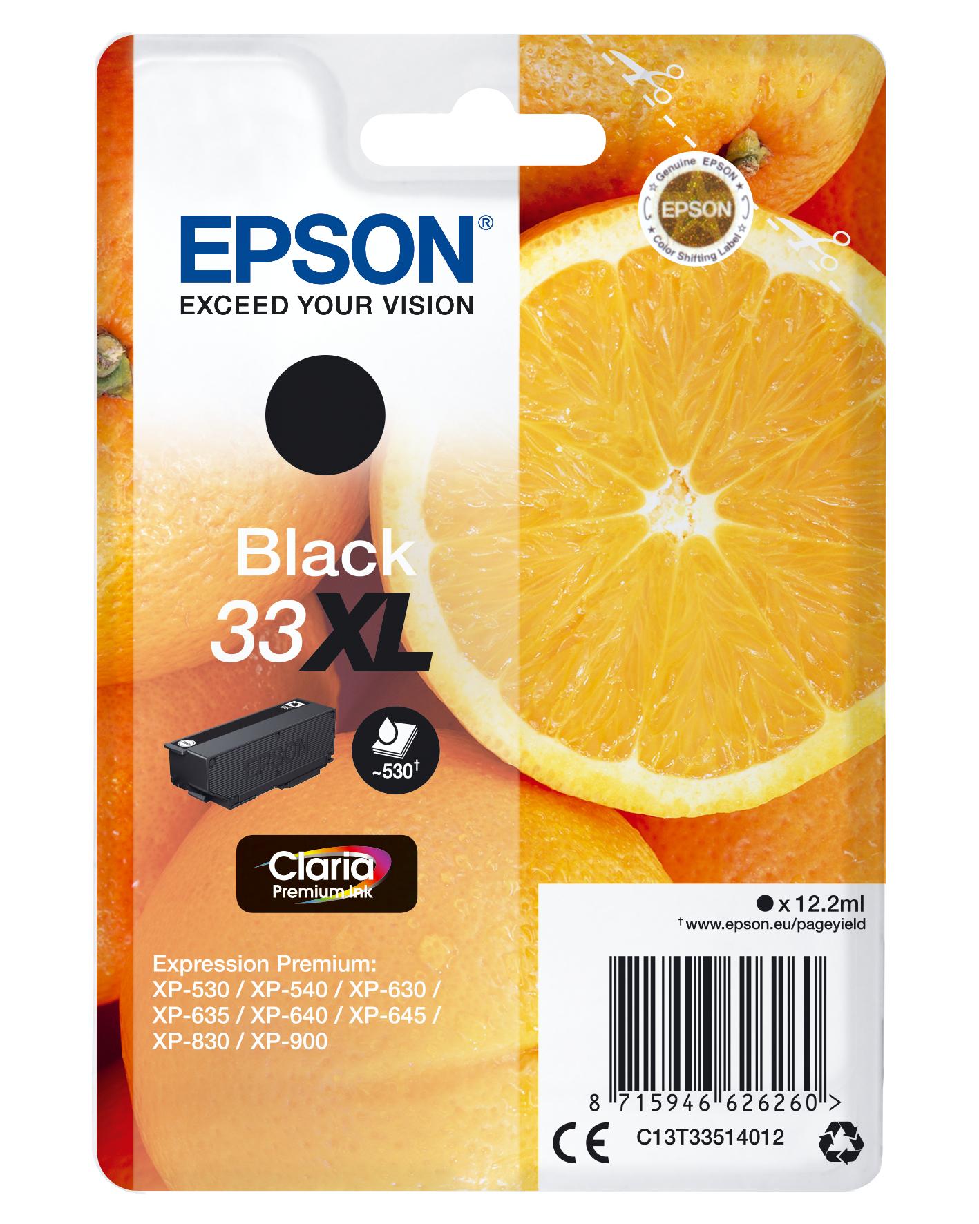 Tinteiro Serie 33XL XP - 530/630/635/830 (Preto) - EPSON