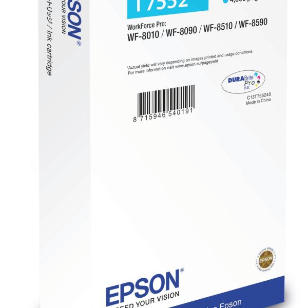 Tinteiro EPSON Cyan XL 4000p WF - 8xxx C13T755240 — Recondicionado