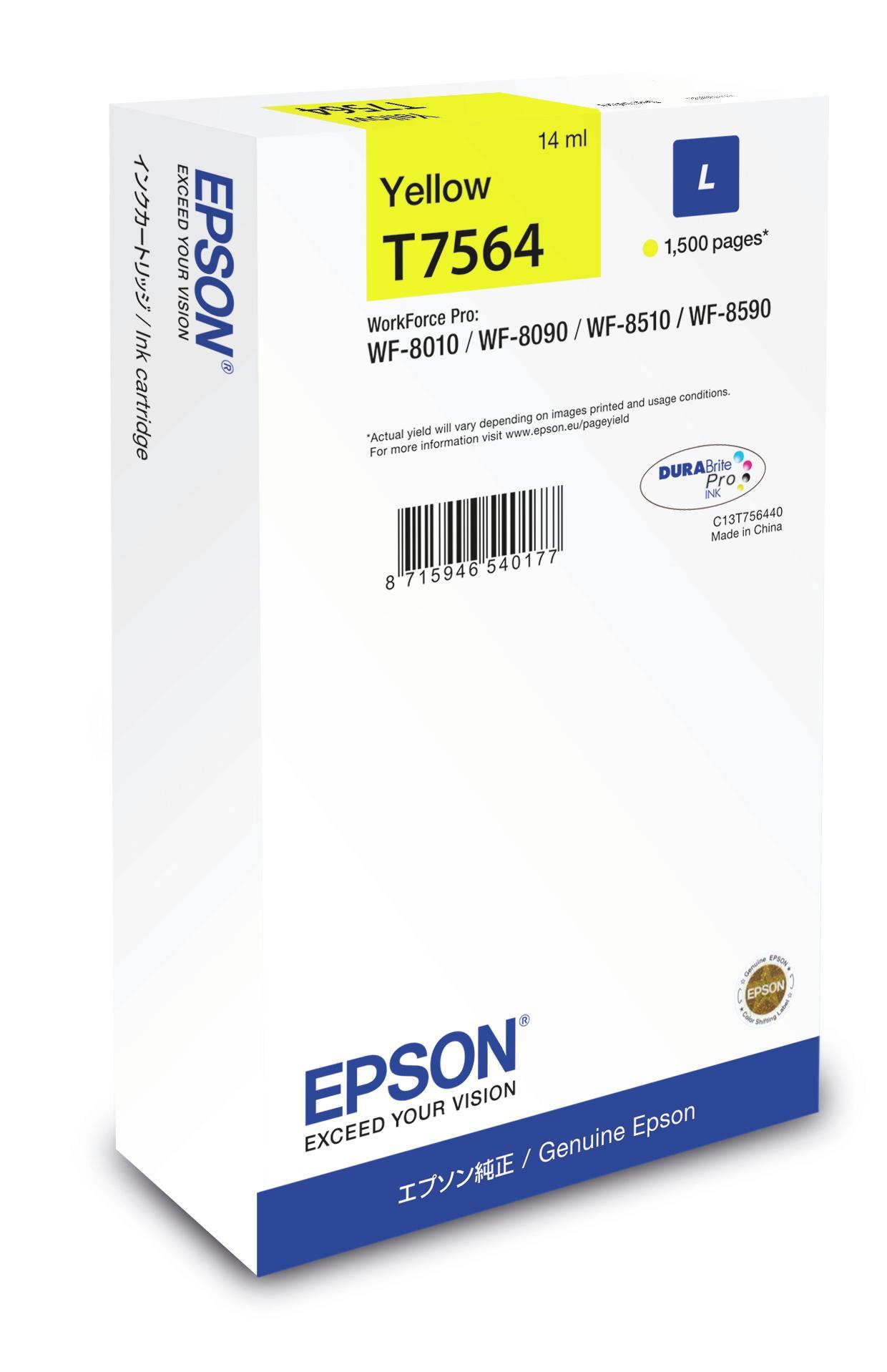 Tinteiro EPSON Amarelo L 1500p WF - 8xxx - C13T756440