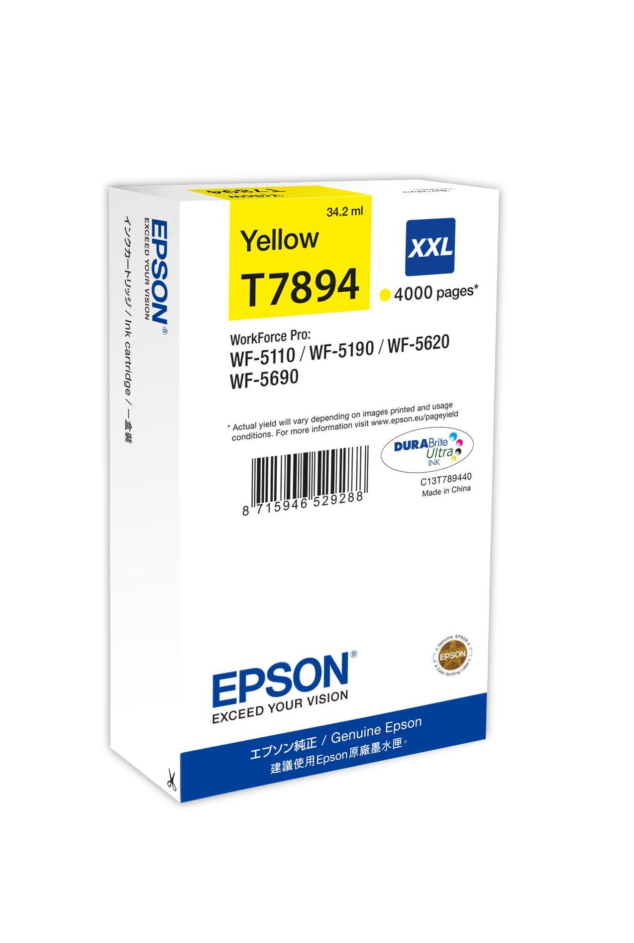 Tinteiro EPSON Amarelo XXL 4000p Wf - 5xxx - C13T789440