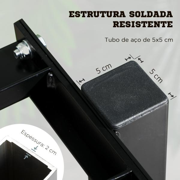 Suporte para Halteres de 2 Níveis Suporte de Armazenamento para Halteres 92,5x50,5x80,5 cm Preto