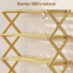 Sapateira Estreita de Bambu Dobrável de 4 Níveis para Entrada Corredor Quarto 60x29x67 cm Madeira