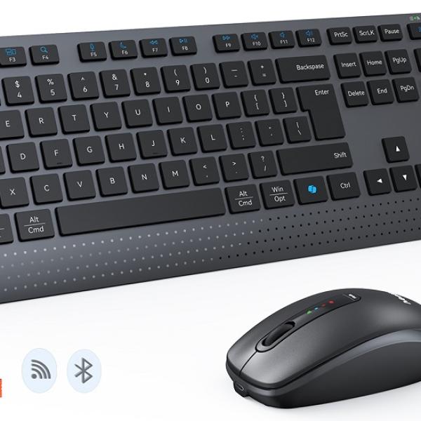 Teclado + Rato C2000 Wireless/Bluetooh PT (Cinzento) - MEETION