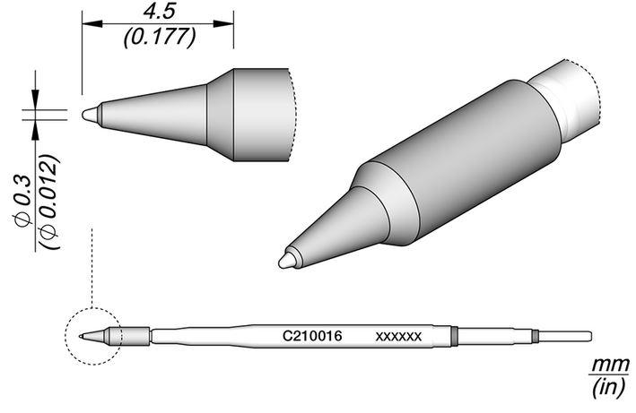 Ponta p/ Ferro Soldar (Ø0,3mm) - JBC
