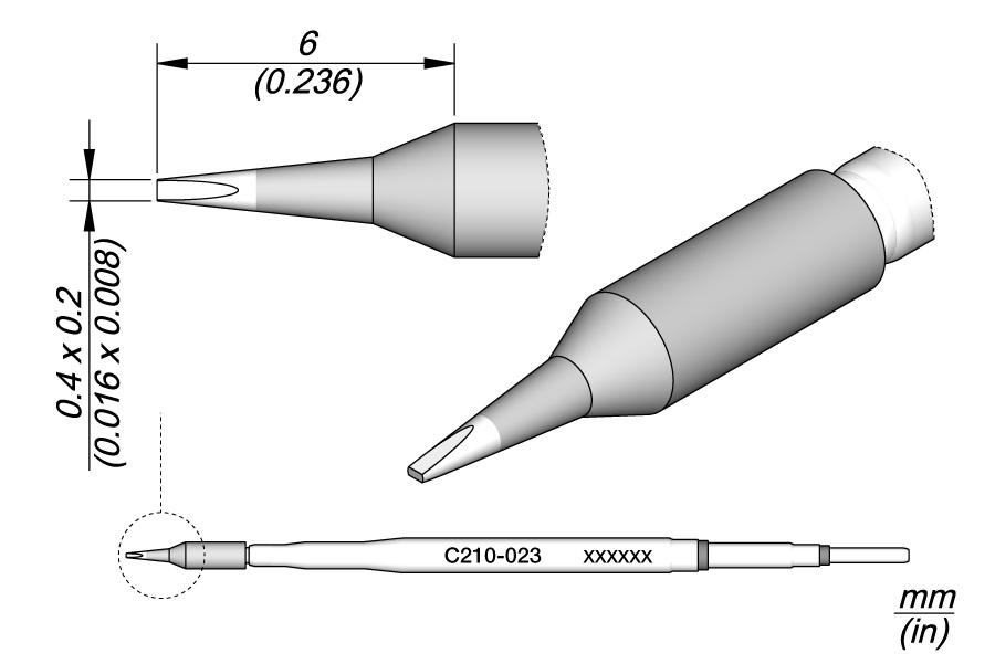 Ponta p/ Ferro Soldar Advanced (0,4 x 0,2mm) - JBC