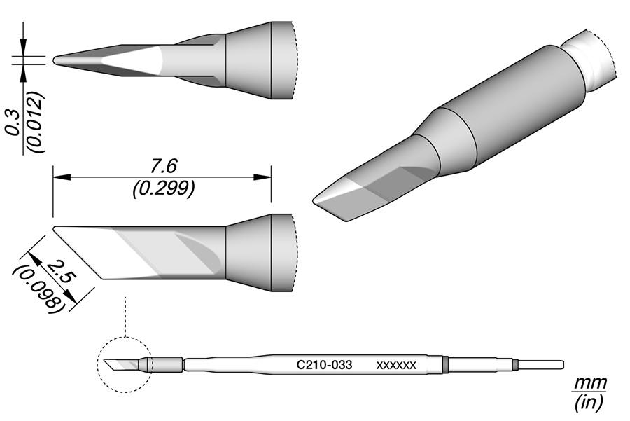 Ponta p/ Ferro Soldar Advanced (2,5 x 0,3mm) - JBC
