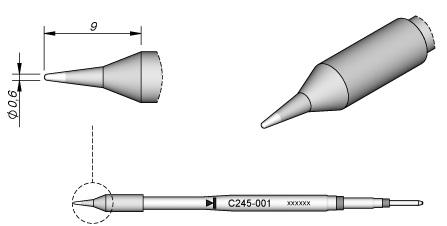 Ponta p/ Utensilio de Mão T245 - PA (Ø 0,6mm) - JBC
