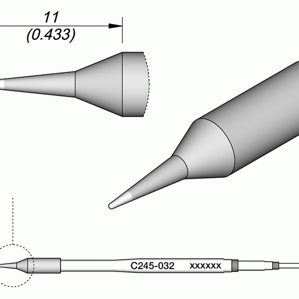 Ponta p/ Utensilio de Mão T245 (Ø0,4mm) - JBC