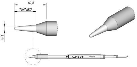 Ponta p/ Utensilio de Mão T245 - PA (Ø 1mm) - JBC