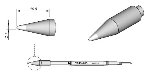 Ponta p/ Utensilio de Mão T245 - PA (Ø1mm) - JBC