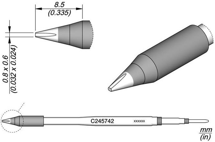 Ponta p/ Ferro Soldar (0,8 x 0,6 mm) - JBC
