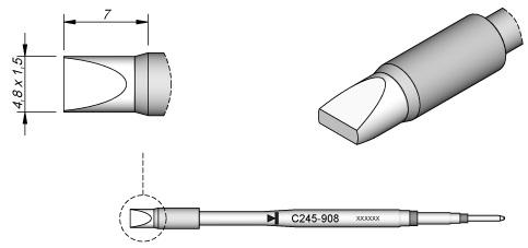 Ponta p/ Utensilio de Mão T245 - PA (4,8 x 1,5mm) - JBC