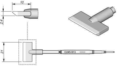 Ponta p/ Utensilio de Mão T245 - PA (21 x 2,4mm) - JBC